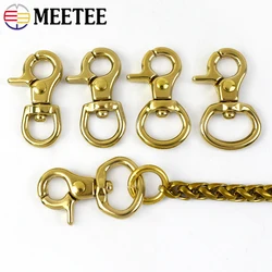 5Pcs Meetee 8-15mm borsa con fibbia in ottone massiccio chiusura a moschettone clip con grilletto girevole collare per cani fibbie a scatto cinturino gancio per appendere accessori