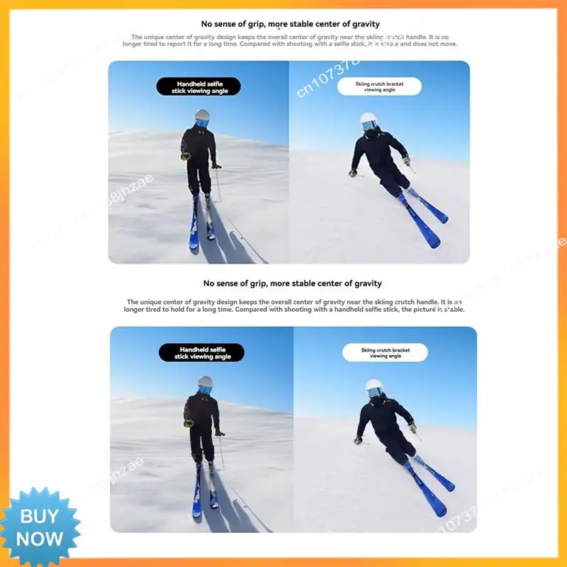 Bastoncini selfie a doppia tavola per sci con supporto per asta da sci A10R per ONE X4/X3/X2/GO3/ONERS ONE
