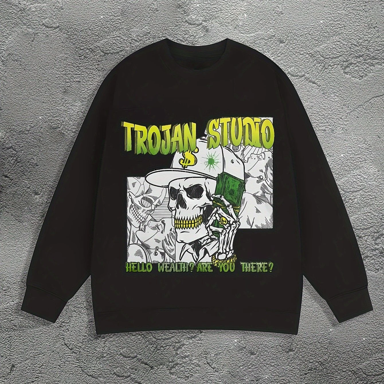 

Gothic Skeleton Pattern Print Autumn and Winter Men's and Women's Long Sleeved Sportswear Casual Loose Outdoor Street Sports