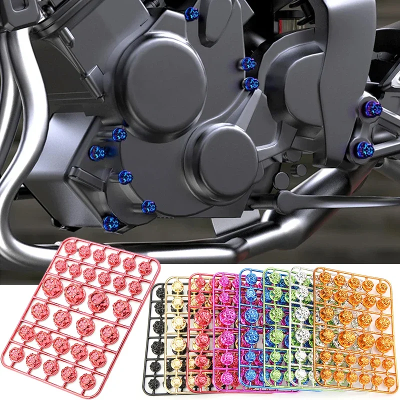 30Pcs Motorrad Schraube Kappen Set Kit Motor Mutter Bolzen Kappe Abdeckungen Kopf Körper Schraube Dekorative Kappe Motorrad Modifikation Zubehör