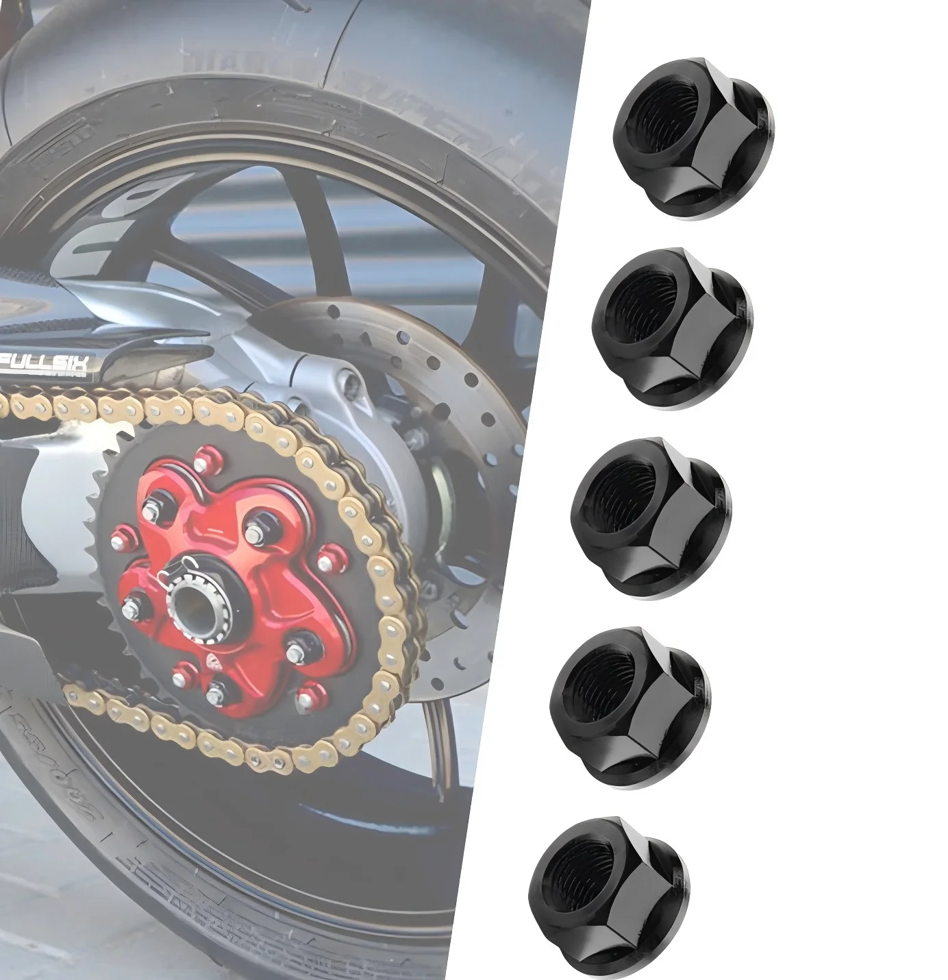 Motorcycle Accessories Moto Rear Sprocket Cover Nuts M10*1.0 For Ducati Hypermotard 821  939  950  Hyperstrada 821 939