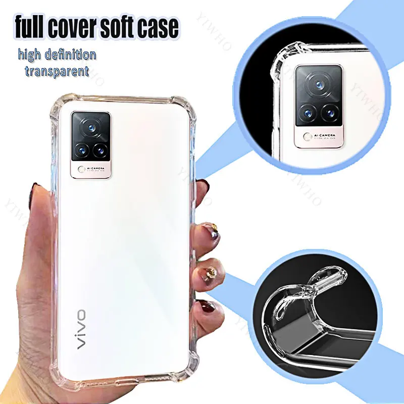 Clear Phone Soft Case for Vivo V21 5G TPU Transparent for Vivo V 21 5g 6.44