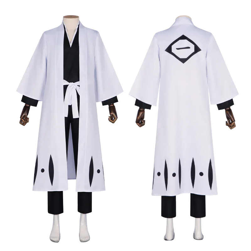 

BLEACH Soul Society Gotei Juusantai Captain Cosplay Costume Black Anime Suit Halloween Role Play Kimono Full Suit Men Outfit