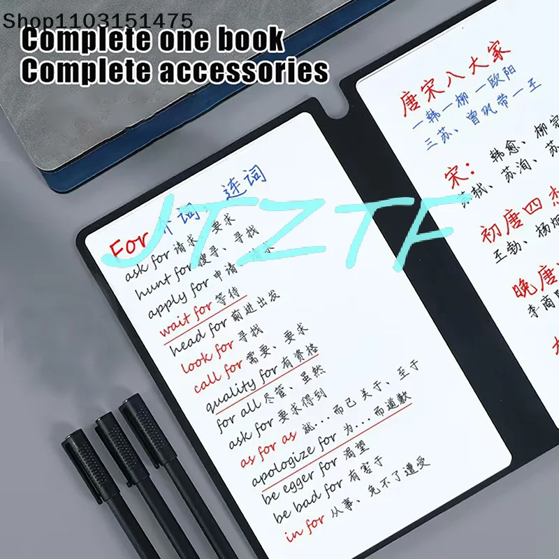 دفتر ملاحظات محمول مقاس A5 مع قلم وممحاة ولوحة مذكرة جلدية - مخطط أسبوعي قابل لإعادة الاستخدام للمكتب #3