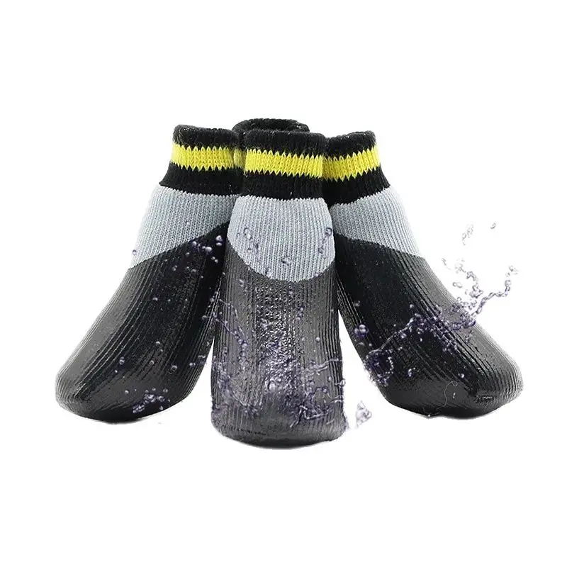 Small Dog Shoes Socks Solid Design 4pcs/Set Waterproof Dog Shoes Casual Autumn/Winter Mesh Dog Shoes for Dogs Small Medium