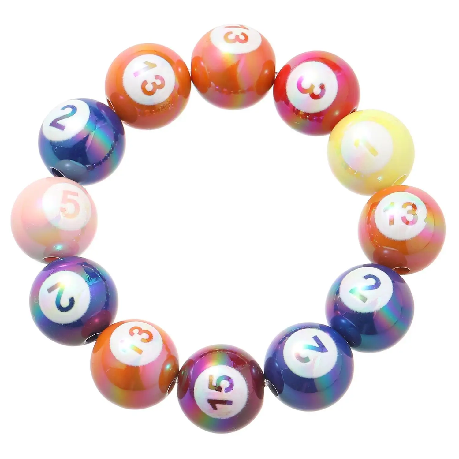 Billiards Beaded Bracelet Elastic Trendy Beads Bracelet for Men Jewelry Gift