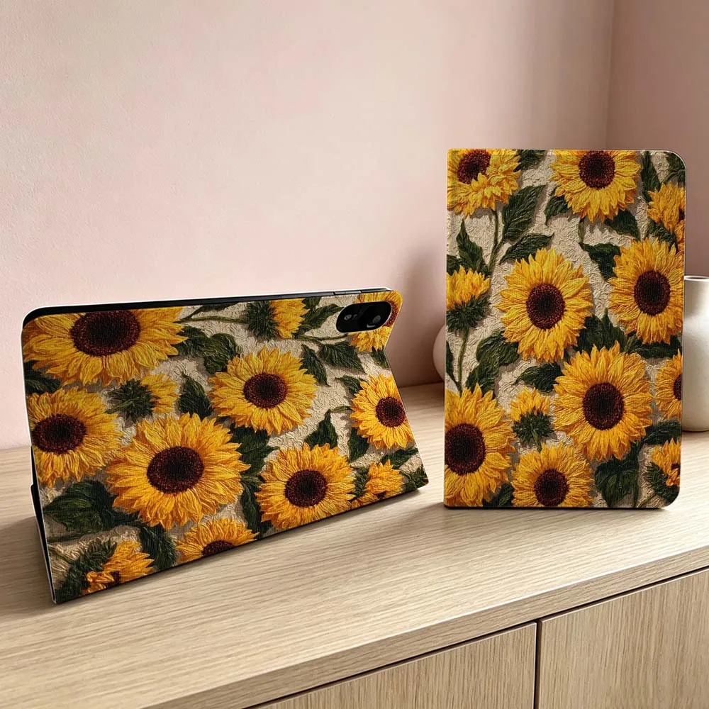 Sunflower Art Pattern For Xiaomi Redmi Mi Pad 8 7 6 5 4 2 SE K Pro Max Ultra Poco Pad Inch Tablet Case Soft