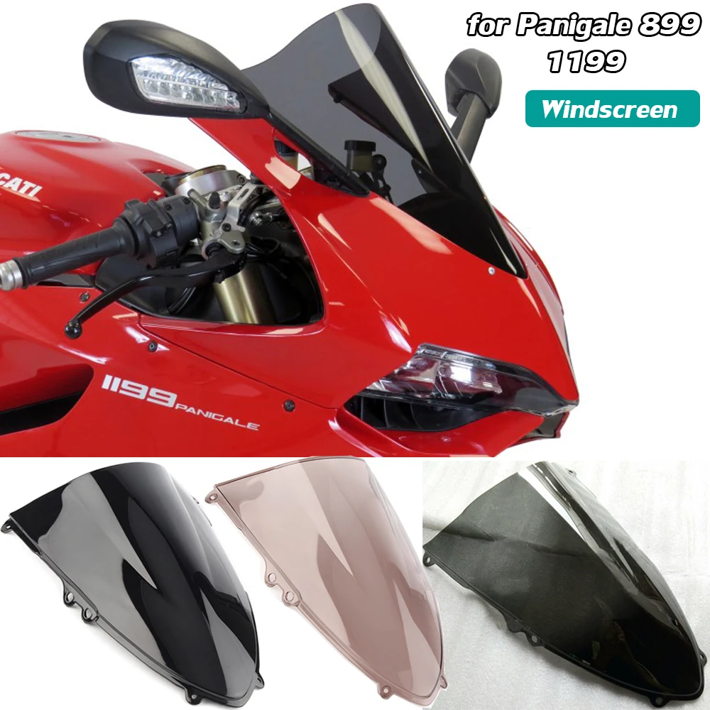 For Ducati Panigale 1199 Windscreen Motorcycle Windshield Wind Deflector Double Bubble 899 1199S 1199R 2012-2015 2016 2017 Smoke