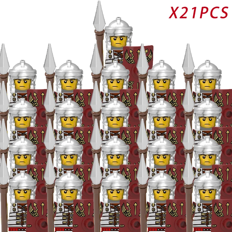 Middle Ages Roman Empire Spartan Crusader Mini Medieval Soldier Figures Model Building Blocks Bricks Toys Gift For Children