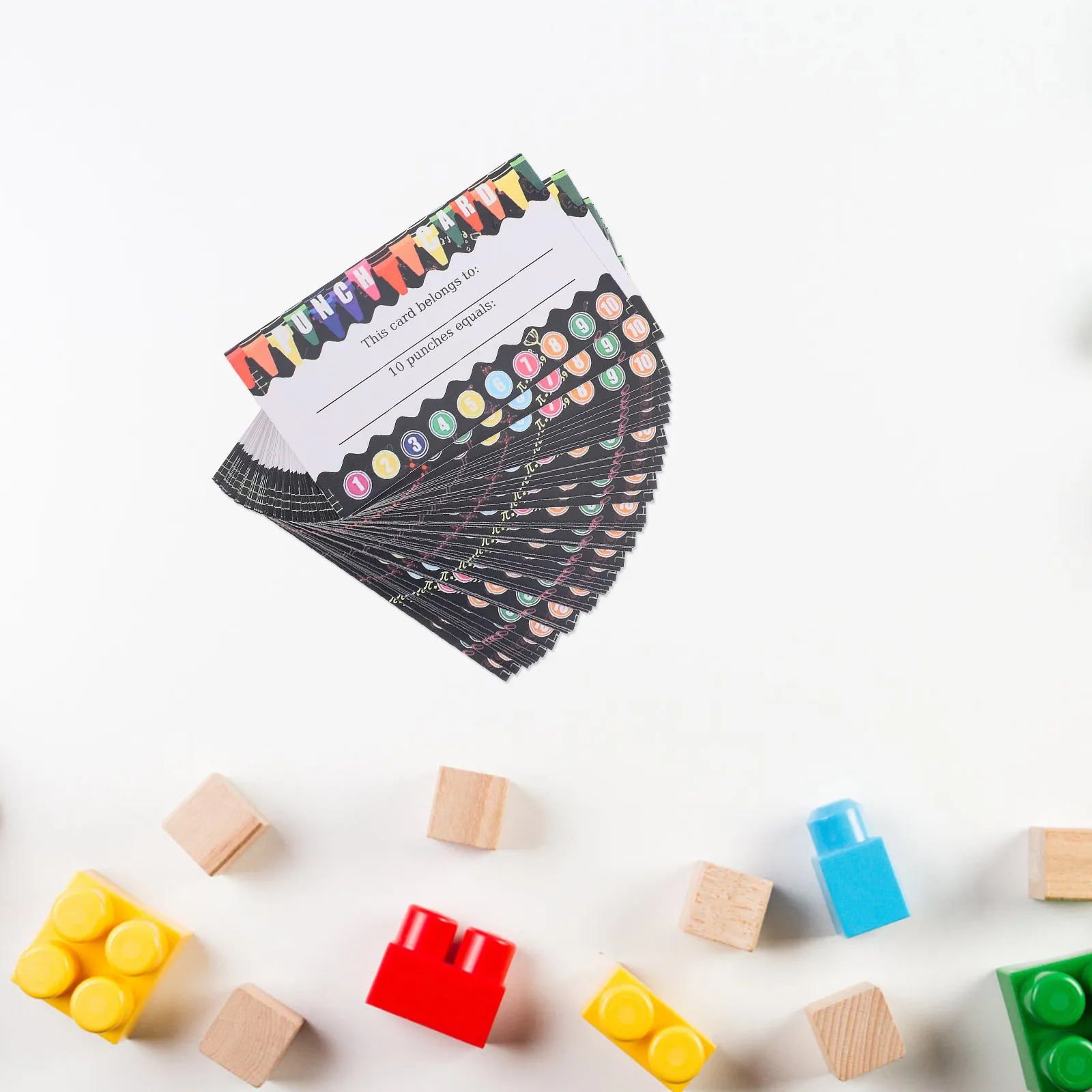 

200 шт. перфокарт для классной комнаты, таблица винагород, яркие узоры, цифры, бумага с покрытием, пустая задняя часть, написание сообщений для детей