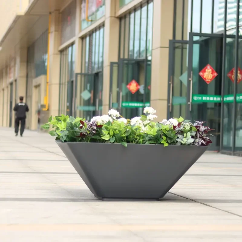 Big Tree Planter Box Tall Stackable Metal Flower Pot and Planters Outdoor Indoor for Decoration