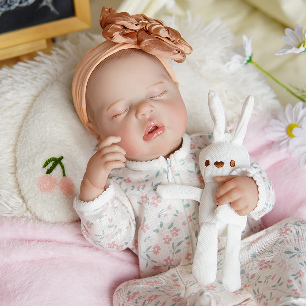 18 Inch Custom 3D Painted Skin Bebe Lifelike Newborn  Vinyl Cotton Toddler Realistic Boneca Silicone Reborn Baby Dolls