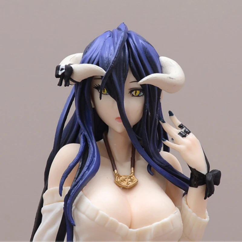 26cm Overlord Albedo Standing Position Beautiful Girls Anime Figure Model Statue Collection Desktop Decoration Ornament Toy Gift