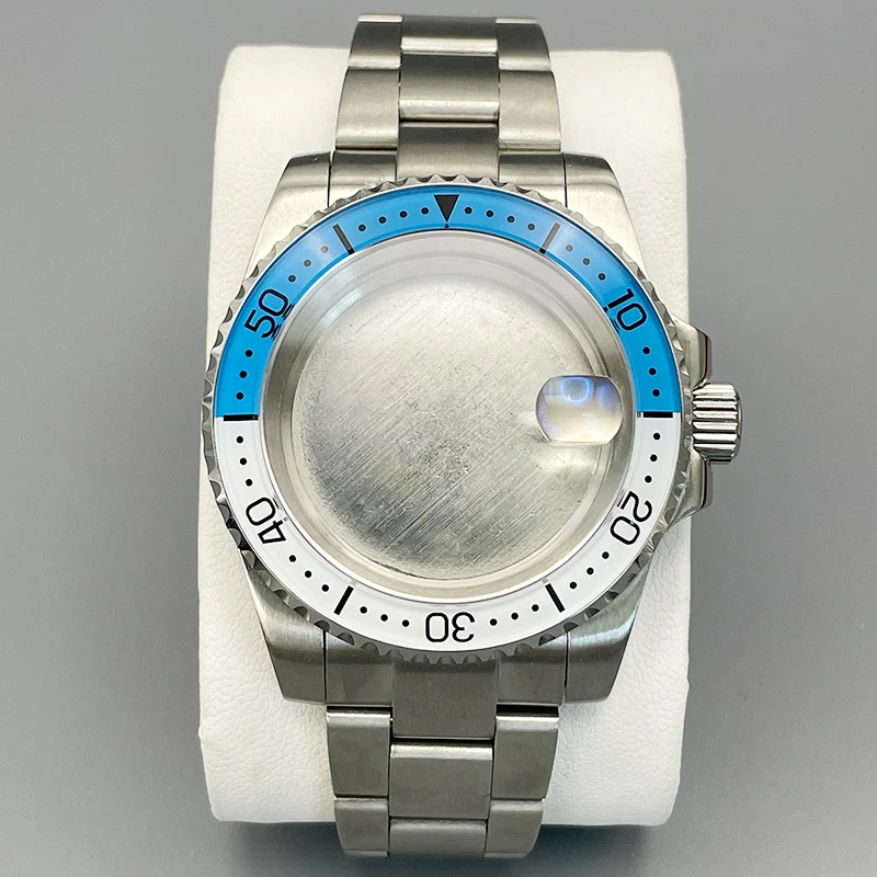 40mm NH35 NH36 Watch Case and Strap Sapphire Crystal Glass Sealed back cover Waterproof for GMT SUB 7S26 4R NH35 NH36 Movement