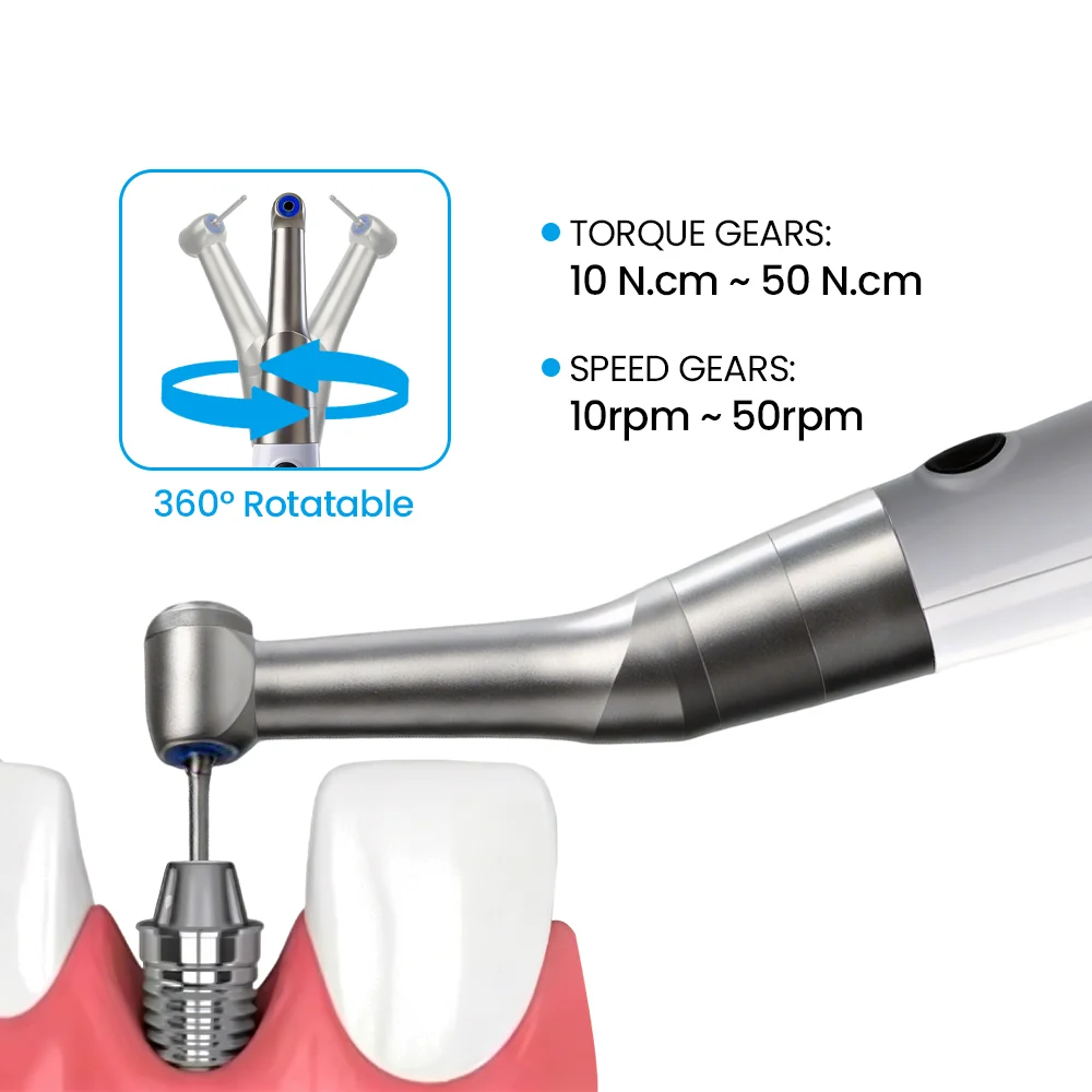 Portable Dental Implant Torque Electric Wrench Torque Driver Dentistry Universal Implant Repair Tools with 16Pcs Screws