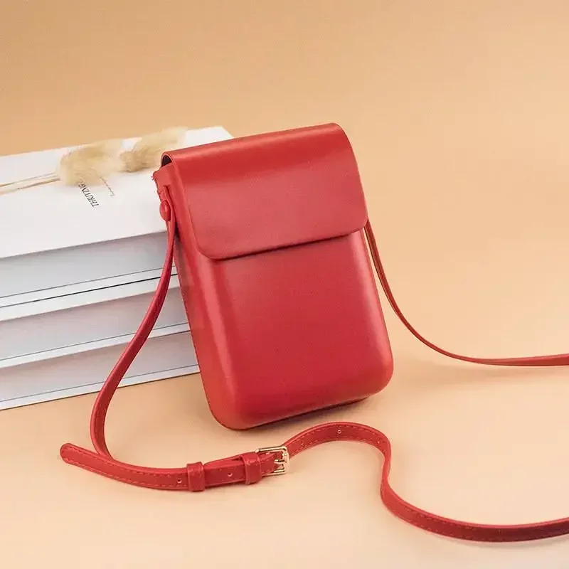 レディース ミニ PU フリップトップ クロスボディ & ソリッドカラー デザイナー トート（携帯電話用）