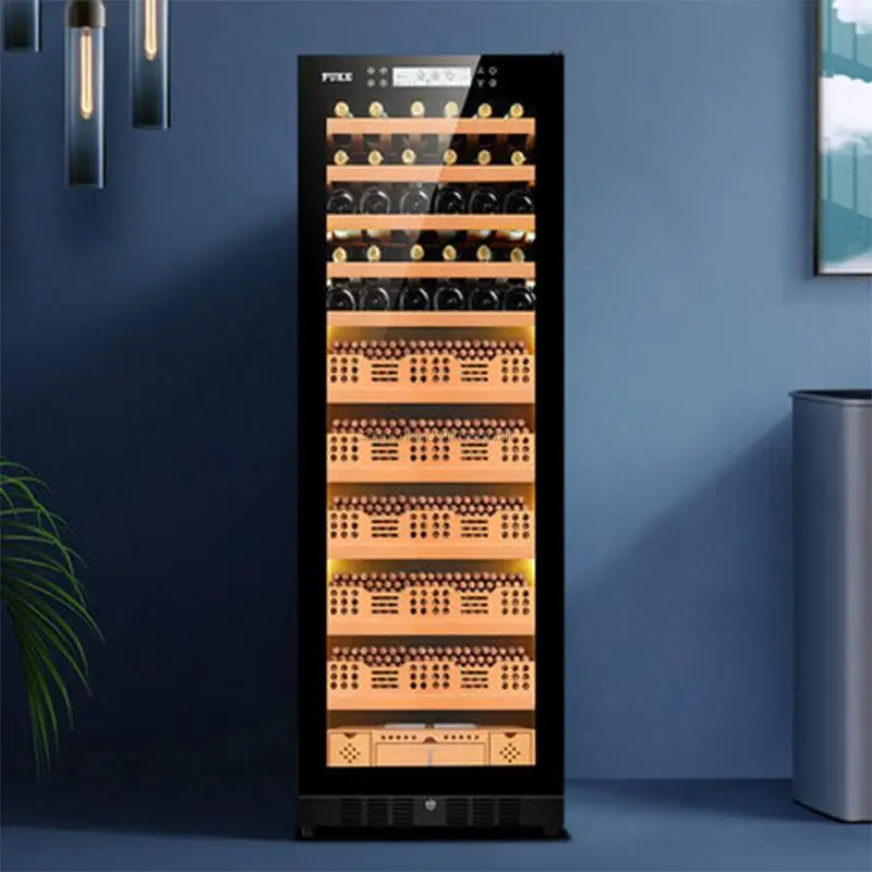 FUKE FK - 238C2 Intelligent Constant Double Temperature and Humidity Wooden Shelf Cigar Cabinet Wine Cabinet