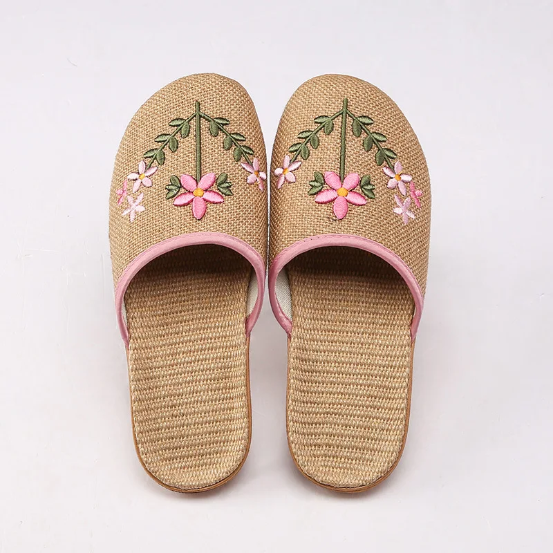 Fashion Summer Straw Sandals Flip Flops Women Hotel Slippers Ladies Shoes Lndoor Outdoor Flip-Flops Beach Flat Slides 2023 New