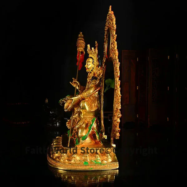 33 CM large size # HOME OFFICE Talisman efficacious Protection # Tibetan Buddhism Vaisravana Gilding brass statue