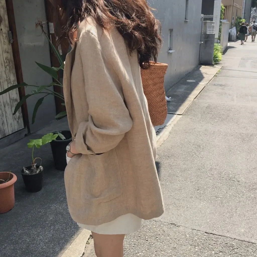 

Women's Early Spring Korean Style Suit Jacket Loose Small Fit British Style Internet Celebrity Fashion Top
