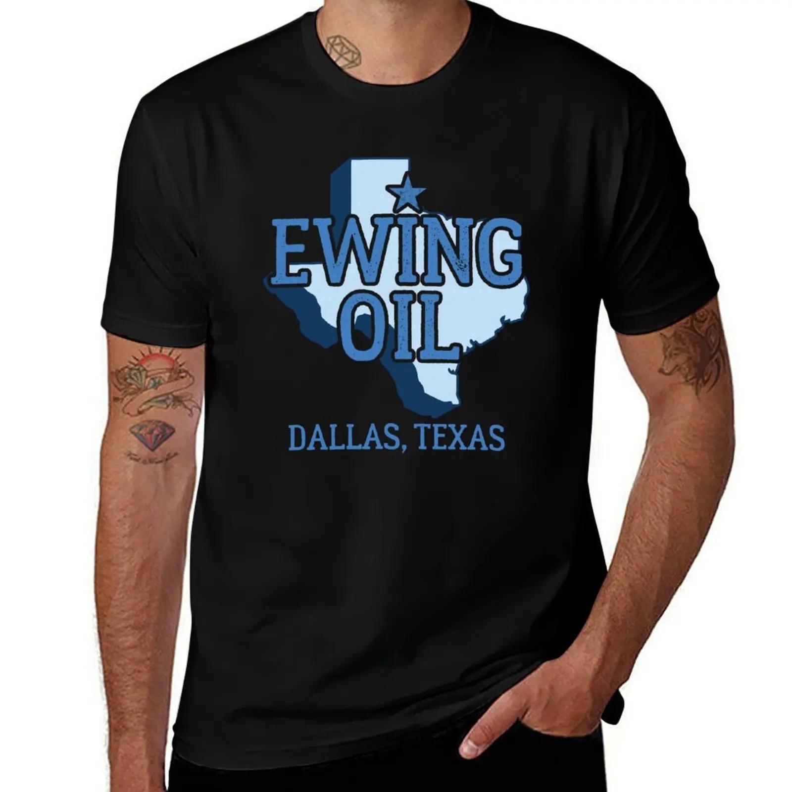 Vintage Dallas Texas Ewing Oil T-Shirt man t shirt cotton high quality T-Shirt