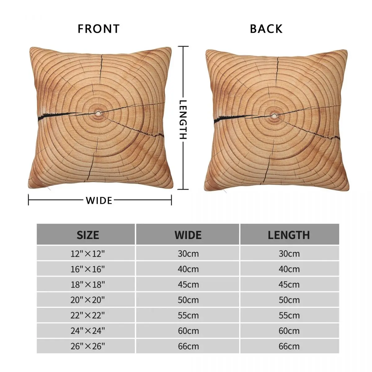 Natural Beauty Of Tree Rings Square Pillowcase Polyester Linen Velvet Creative Zip Decor Throw Pillow Case Home Cushion Cover