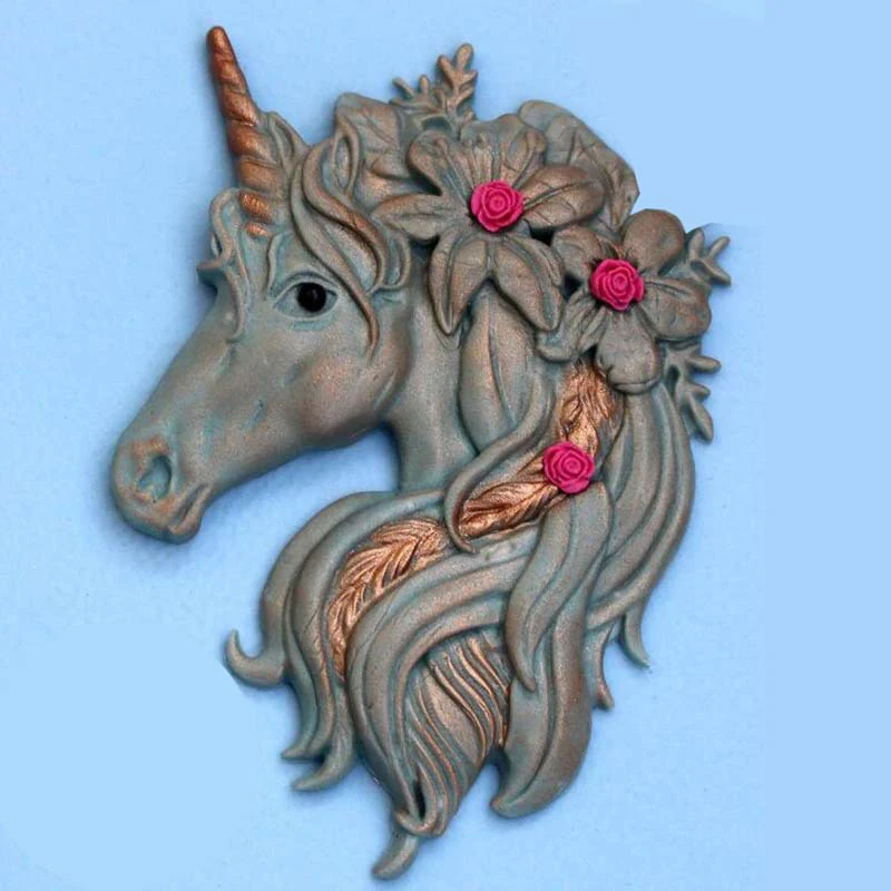 Unicorn Fondant Silicone Mold For Cake Decoration Cupcake Topper Chocolate Gum Paste Polymer Clay Resin Expory Kitchen Baking