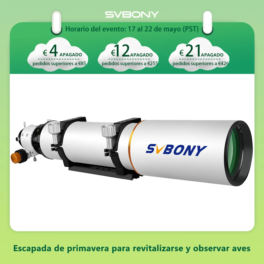 Telescopio Svbony Astro Refractor Acromático de Dispersión Extra Baja OTA SV503 para Astrofotografía de Observación Excepcional
