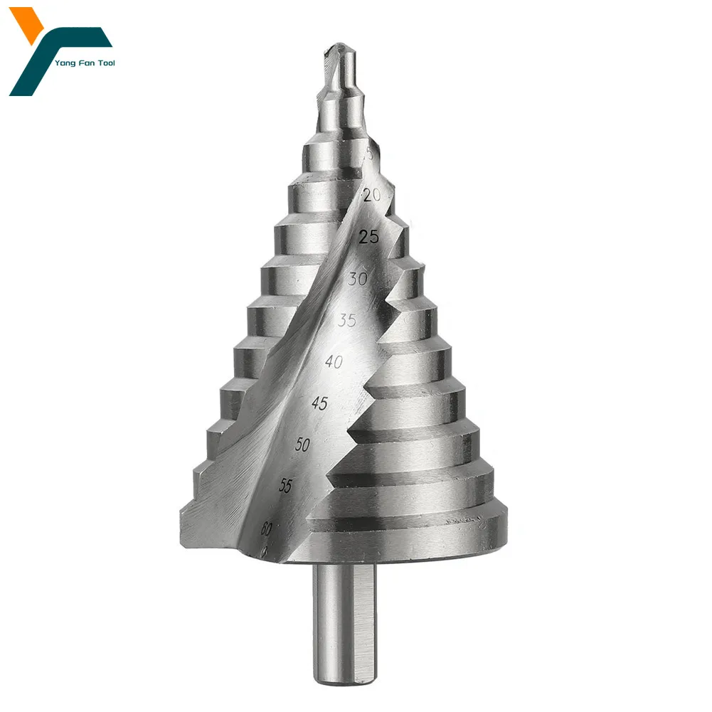 passo broca espiral groove pagoda cortador de buracos folha de metal cone broca haste triangular abridor de buracos alargador 660 mm 01