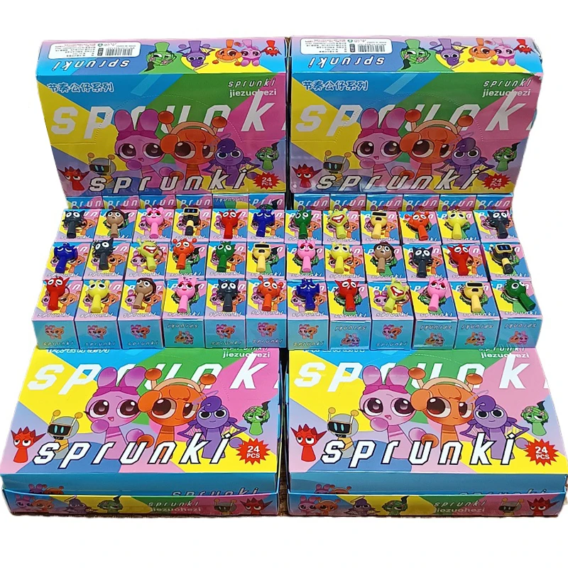 2025New HOT Sprunki กล่องตาบอดลึกลับรูปปั้นรูปแบบตุ๊กตาตกแต่งของเล่นเด็กของขวัญวันเกิดตุ๊กตาสะสมของเล่น