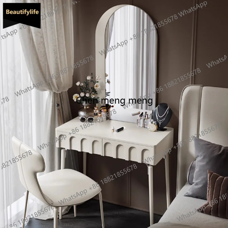 B567 White Makeup Vanity Table Mirror Desk Bedroom Chair Dressing Table Modern Cosmetics Cabinet Penteadeira Postmodern Furnitur