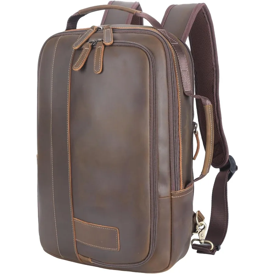 حقيبة ظهر للكمبيوتر المحمول مقاس 15.6 بوصة من Masa Kawa للرجال حقيبة ظهر قابلة للتحويل قابلة للتوسيع حقيبة ظهر كلاسيكية للعمل والسفر #1