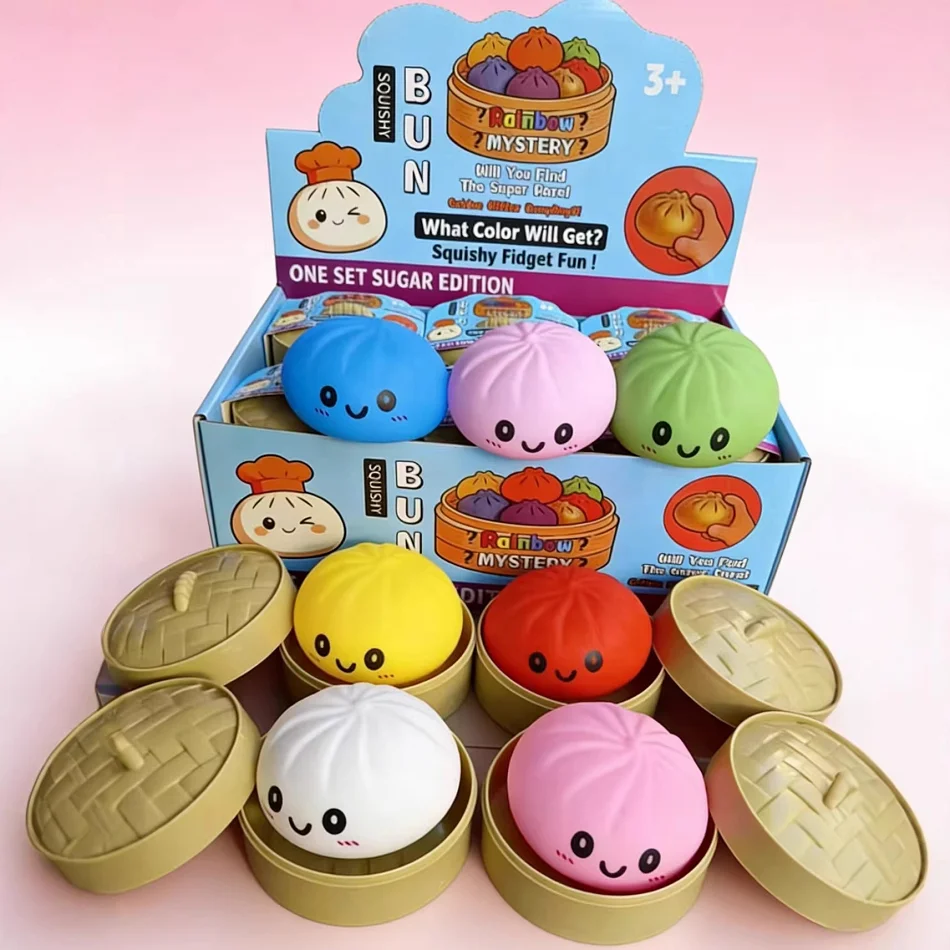 Blind box Colorful Simulated Dumpling Squeeze Toy Stress Relief Anxiety Sensory Tool for Focus ADHD & Office Desk Calming Gadget