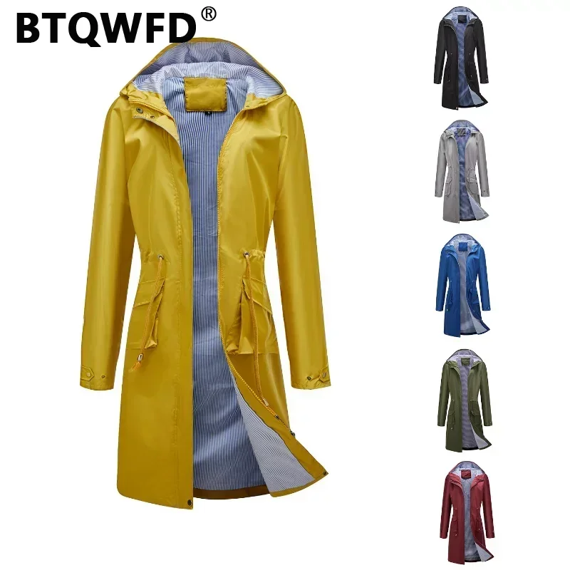 

BTQWFD Female Clothing Women's Coats Spring Autumn Long Sleeve Winter Trench Casual Jackets 2024 Outerwear Raincoats Windbreaker