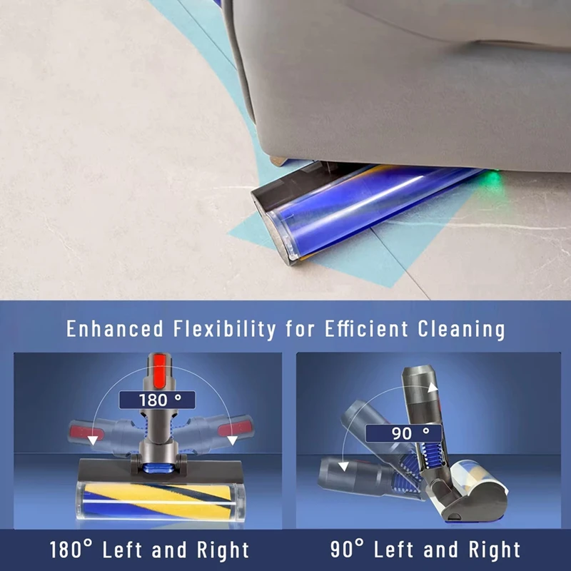 Brush For Dyson V12 Detect Slim V10slim Accessories Carpet Roller Soft Roller Brush Head  With Green Dust Light