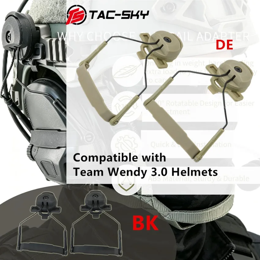 TS TAC-SKY Tactical Rail Adapter for OPS-CORE AMP Headset,Compatible with Team Wendy 3.0 Helmets,Headset Mounting Adapter