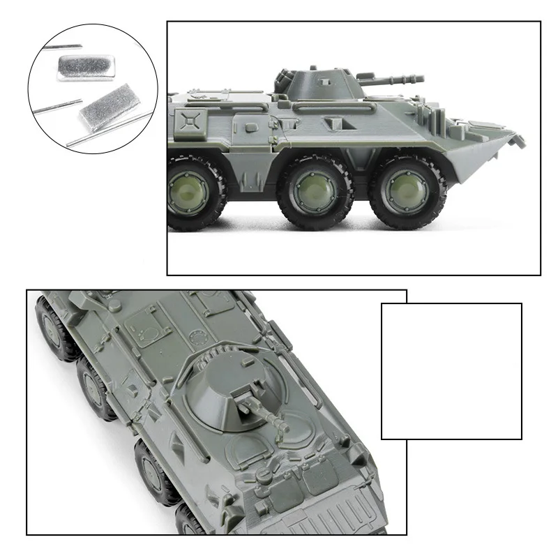 1:72 Camion BTR 80 Veicolo blindato a ruote Senza colla Modello di assemblaggio 4D Kit modello di auto giocattolo militare per la raccolta
