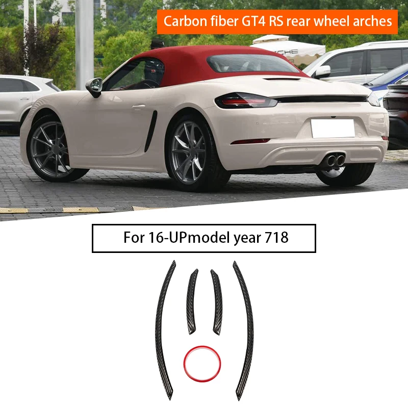 

4pcs Car Carbon Fiber GT4 RS rear Wheel arches for Porsche 718 982 2016-UP