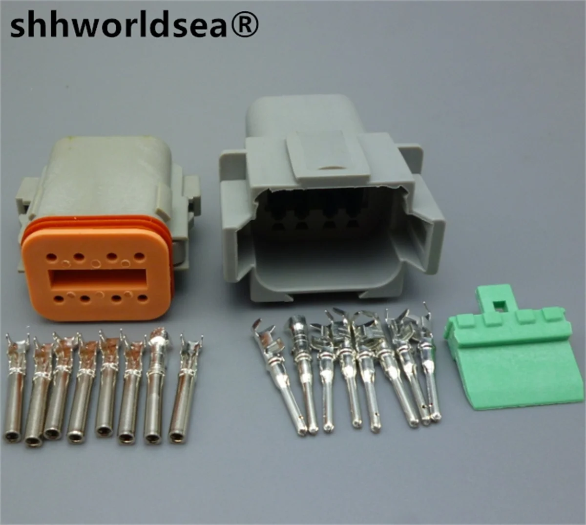 

shhworldsea 8pin DT Waterproof Male Female Electrical Connector plug DT04-8P DT06-8S with terminals