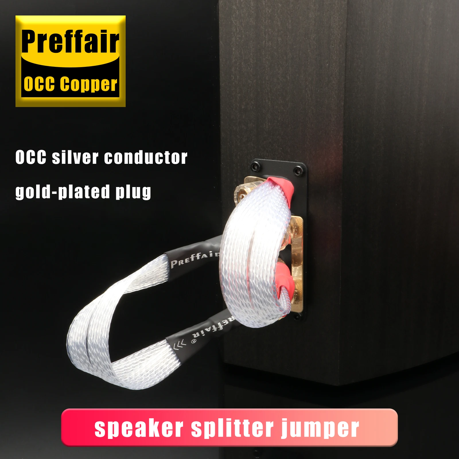 Preffair L322 speaker bridge wiring with banana/y spades connectors speaker Jumper cable 4 pieces Dual line splitter