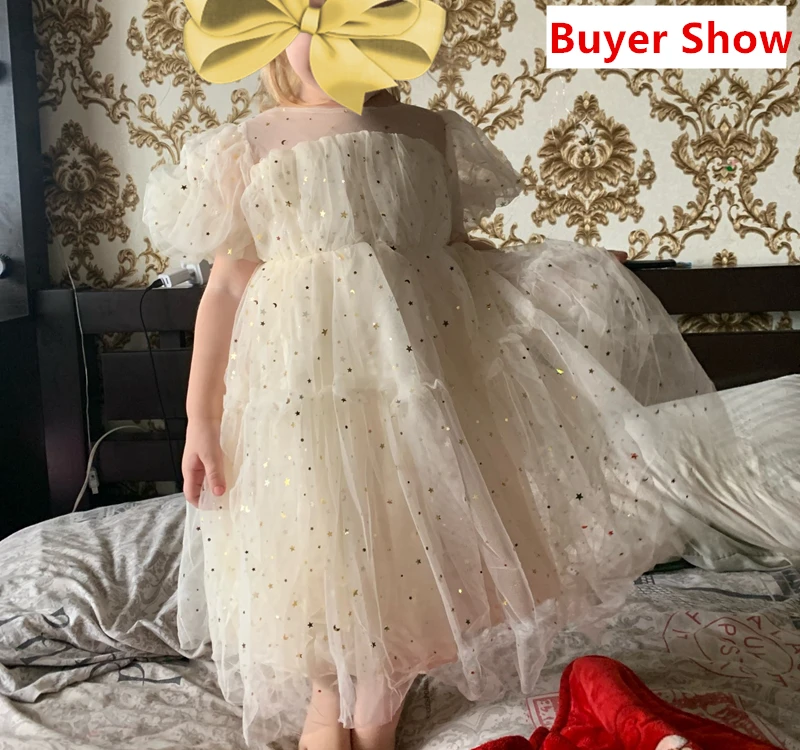 Sequins Elegant Princess Dresses for Toddler Girls Party Princess Dress Wedding Prom 1-5Y Cute Kids Birthday Ball Gown Christmas