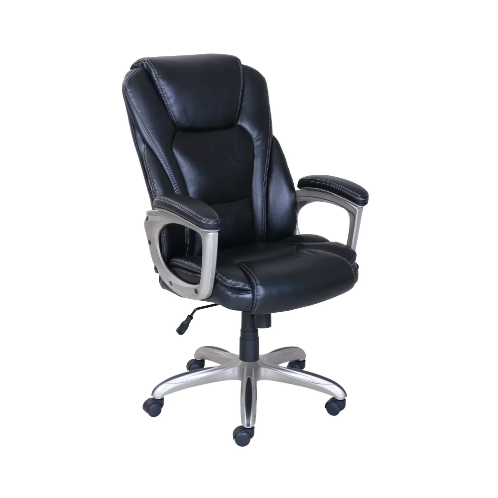 Serta Heavy-Duty Bonded Leather Commercial Office Chair with Memory Foam, 350 lb capacity