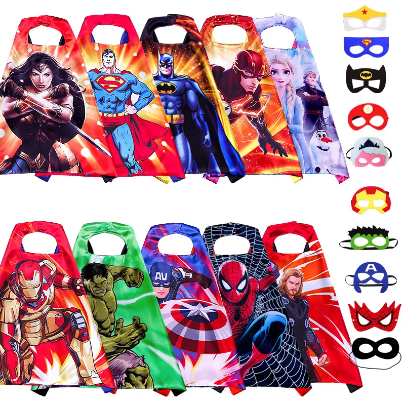 

Подарки на Хэллоуин и день рождения: плащи супергероев с маской для мальчиков и девочек, костюмы для вечеринок и маскарадов, для детей 3-12 лет