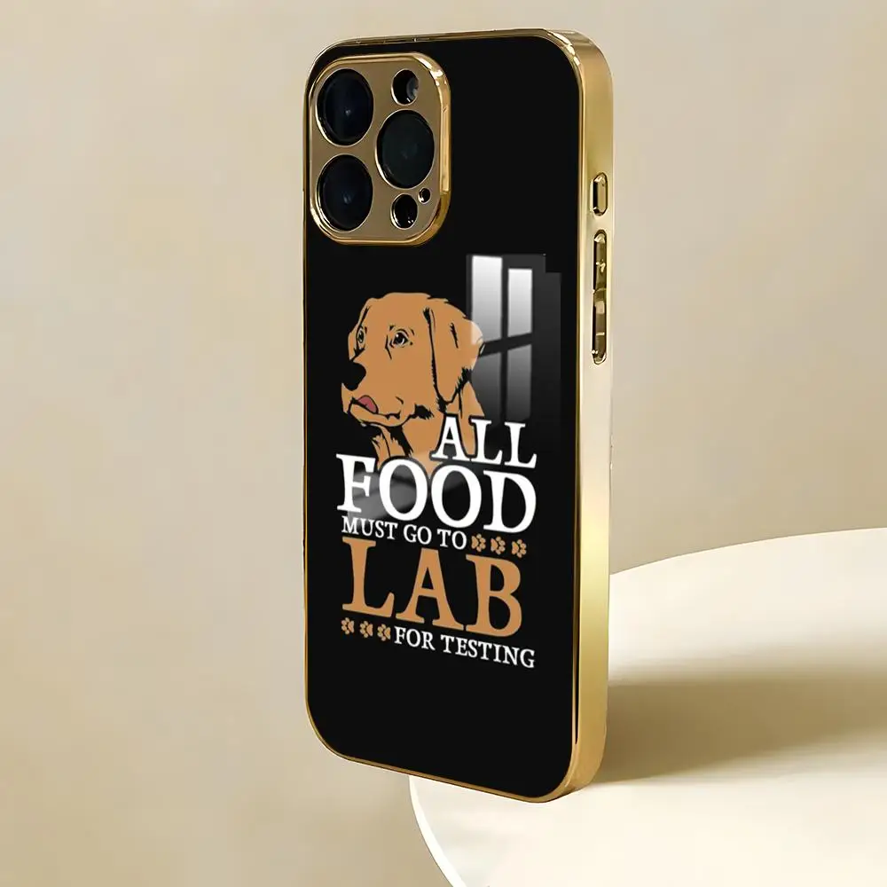 Labrador Retriever Art Phone Case For iPhone 17 16 15 14 13 12 Pro Max Electroplated Metal Bumper Case
