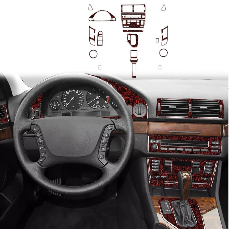 Suitable for BMW 5 Series M5 E39 98-03 Gear Shift Instrument Lift Flame Red Car Interior Modification Accessories