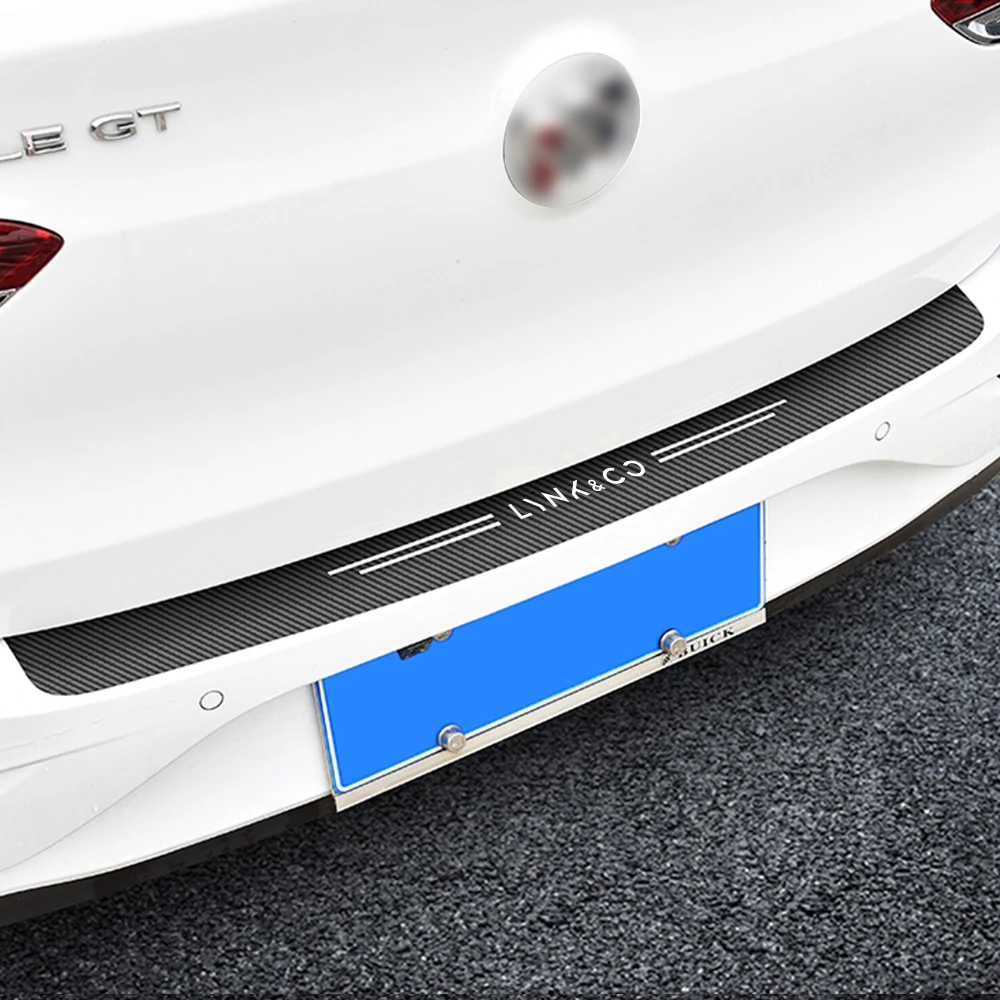 1pc car Rear Bumper Sticker Carbon Fiber Protective Pad Anti-Scratch Cover Car Edge Board Scuffproof For Lynk & Co