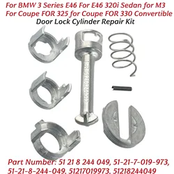 For BMW E46 323i 325i 328i 330i 1998-2006 7pcs/set Door Lock Cylinder Repair Kit Metal 51-21-8-244-049 51217019973