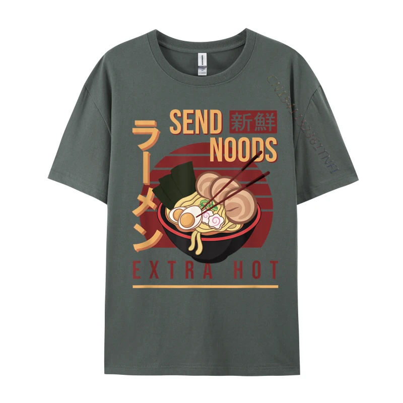 Send Noods Pho Cup Ramen Soup Noodles Bowl Send Noods  Men Tops Shirts Casual Printed T Shirt Pure Cotton Street Tops Tees