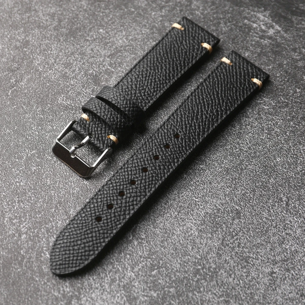 Handmade Cross Grain LeatherStrap 18 19 20 22MM Brown Black Gray Leather Strap Vintage Men High Leather Vintage Style Watchband