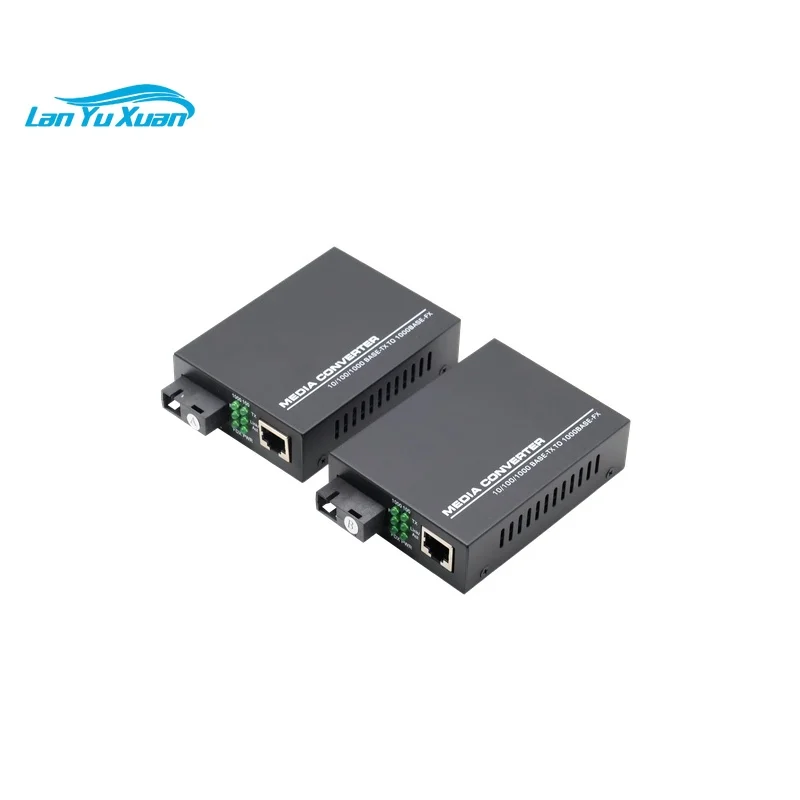 Media Converter 10/100/1000Mbps 1 SC 1 RJ45 Single Mode Fiber Optical Transceiver MDI MDIX Gigabit Fiber Media Converter 3KM